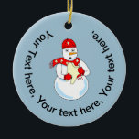 Ornement en céramique pour dents Snowman<br><div class="desc">Un bonhomme de neige tenant une dent avec un foulard décoré de dents est un drôle de design dentaire pour les dentistes,  hygiénistes dentaires,  endodontistes,  parodontistes et orthodontistes</div>