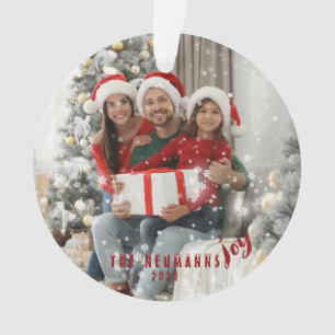Ornement en céramique pour photo de famille joyeus
