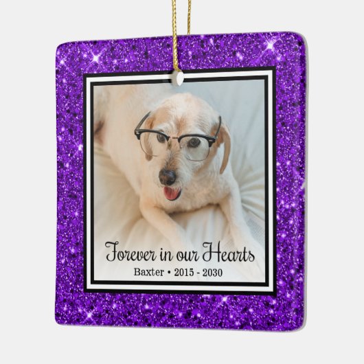 Ornement En Céramique Pour Toujours Dans Nos Cœurs Chien Paillettes Viol (Gauche)