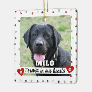 Ornement En Céramique Pour toujours dans nos coeurs Chien Photo Pet Perd