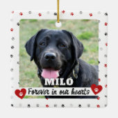 Ornement En Céramique Pour toujours dans nos coeurs Chien Photo Pet Perd (Dos)