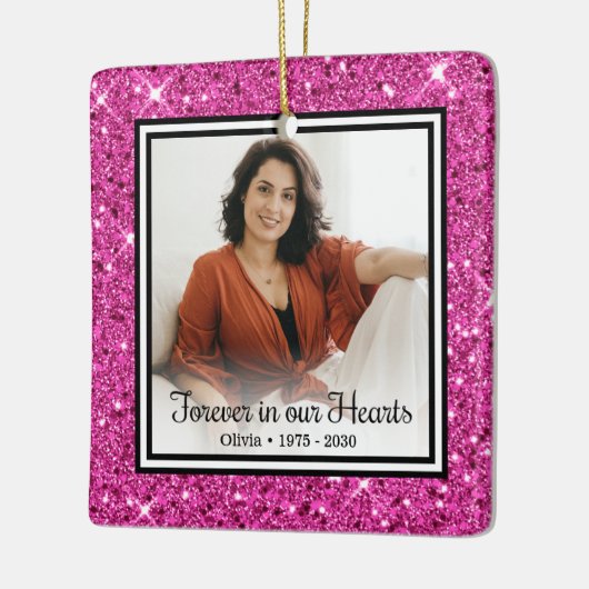 Ornement En Céramique Pour toujours dans nos coeurs Parties scintillant (Gauche)