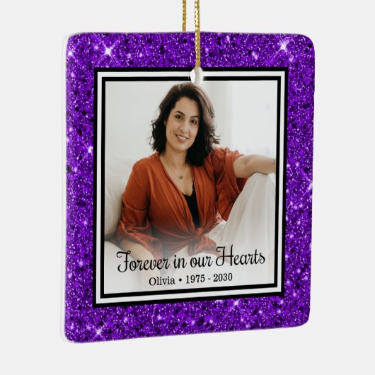 Ornement En Céramique Pour toujours dans nos coeurs Purple Parties scint (Droite)