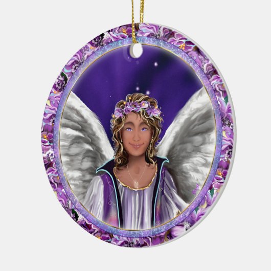 Ornement en céramique pourpre (Gauche)