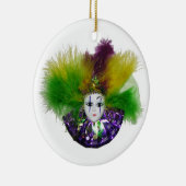 Ornement En Céramique Pourpre de masque de mardi gras (Droite)