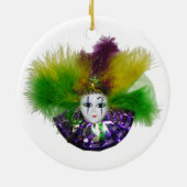 Ornement En Céramique Pourpre de masque de mardi gras (Dos)