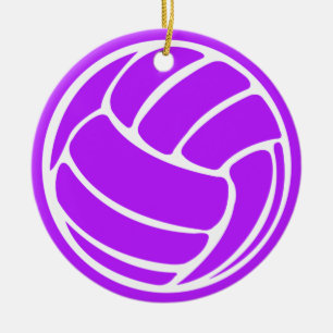 Ornement En Céramique Pourpre d'ornement de silhouette de volleyball