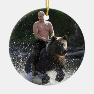 Ornement En Céramique Poutine monte un ours !