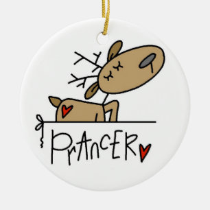 Ornement En Céramique Prancer l'ornement de souvenir de Noël de renne