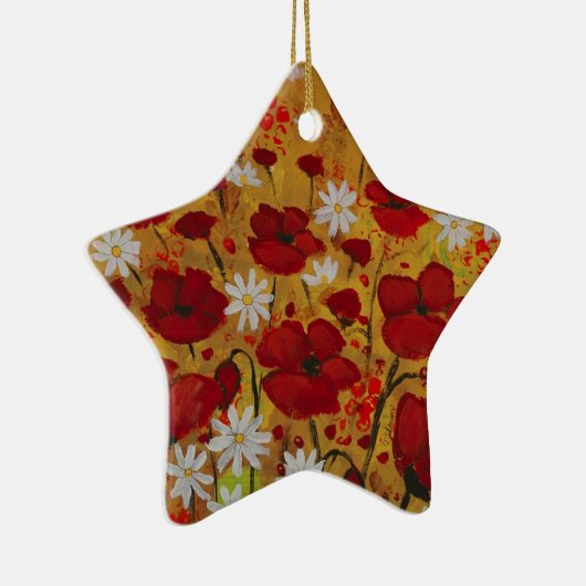 Ornement En Céramique Pré de pavot, fleurs rouges (Droite)