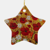 Ornement En Céramique Pré de pavot, fleurs rouges (Devant)