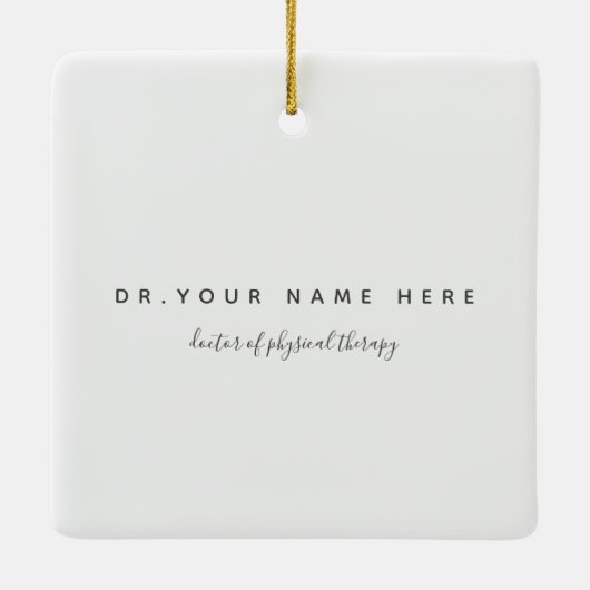 Ornement En Céramique Premier emploi en tant que physiothérapeute DPT ♥ (Dos)