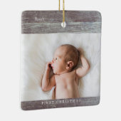 Ornement En Céramique Premier monogramme de Noël en bois foncé2 (Droite)