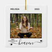 Ornement En Céramique Premier Noël Ciel Simple 2 Photo Mémorial (Dos)