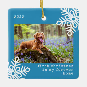 Ornement En Céramique Premier Noël Dans Mon Forever Home Photo Chien