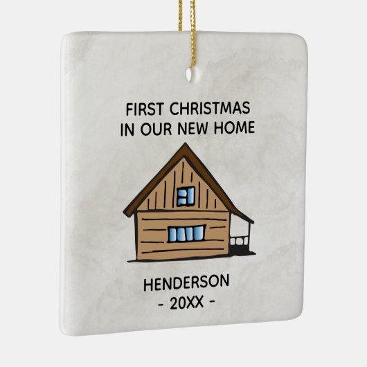 Ornement En Céramique Premier Noël Dans Notre Nouveau Cabine De Journal  (Droite)