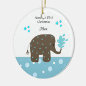 Ornement En Céramique Premier Noël de bébé éléphant (Gauche)