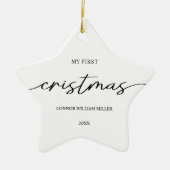 Ornement En Céramique Premier Noël de bébé minimal élégant moderne (Devant)