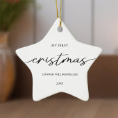 Ornement En Céramique Premier Noël de bébé minimal élégant moderne