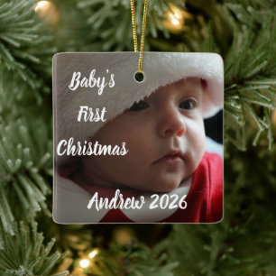 Ornement En Céramique Premier Noël de bébé personnalisé avec photo et no