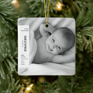 Ornement En Céramique Premier Noël de bébé Simple Photo moderne en céram