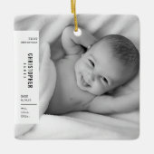 Ornement En Céramique Premier Noël de bébé Simple Photo moderne en céram (Devant)
