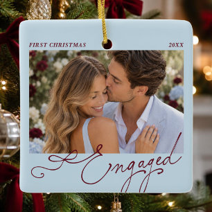 Ornement En Céramique Premier Noël de fiançailles Cadeau