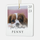 Ornement En Céramique Premier Noël de votre chiot - Souvenir photo (Gauche)