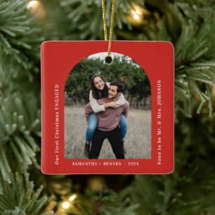 Ornement En Céramique Premier Noël des fiancés Arche de photo