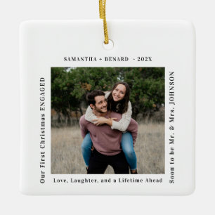 Ornement En Céramique Premier Noël des fiancés Photo