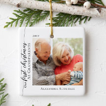 Premier Noël des grands-parents Photo de bébé Stat