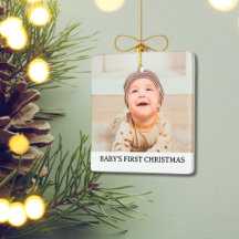 Premier Noël du bébé Nom de la photo Année