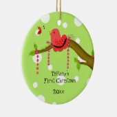 Ornement En Céramique Premier Noël du Bébé Songbird (Droite)