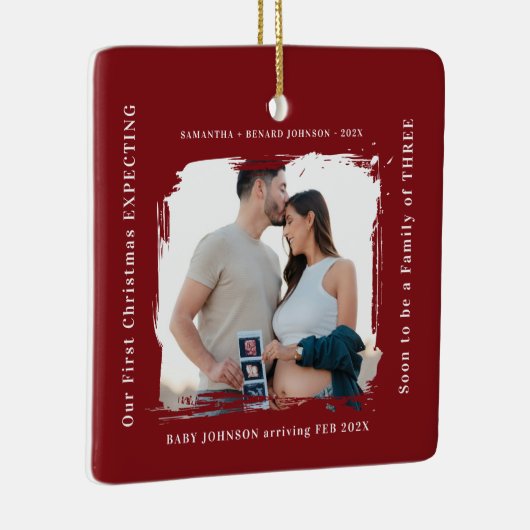 Ornement En Céramique Premier Noël en attendant l'annonce de grossesse (Droite)