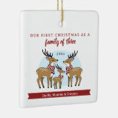 Ornement En Céramique Premier Noël en famille des trois (Droite)