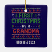 Ornement En Céramique Premier NOËL EN TANT QUE GRAND-MÈRE personnalisé (Dos)