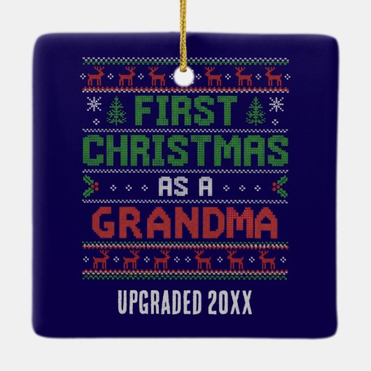 Ornement En Céramique Premier NOËL EN TANT QUE GRAND-MÈRE personnalisé (Dos)