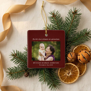 Ornement En Céramique Premier Noël en tant que grand-mère Photo Minimali