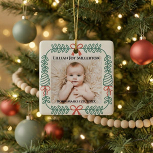 Ornement En Céramique Premier Noël en tant que grands-parents Couronne P