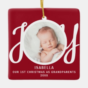 Ornement En Céramique Premier Noël en tant que grands-parents Photo Cade