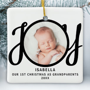 Ornement En Céramique Premier Noël en tant que grands-parents Photo Joy