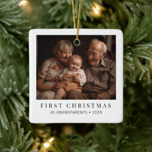 Ornement En Céramique Premier Noël en tant que grands-parents Photo Noël