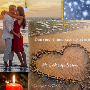 Ornement En Céramique Premier Noël en tant que Monsieur et Madame Votre 
