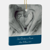 Ornement En Céramique Premier Noël en tant que parents personnalisés (Droite)