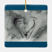 Ornement En Céramique Premier Noël en tant que parents personnalisés (Dos)