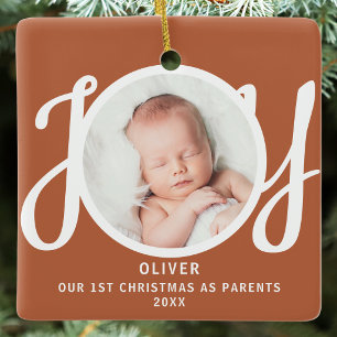 Ornement En Céramique Premier Noël en tant que parents Photo Joie Terrac