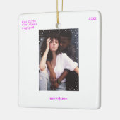 Ornement En Céramique Premier Noël engagé | Photo de machine à écrire mi (Gauche)