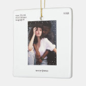 Ornement En Céramique Premier Noël engagé | Photo de machine à écrire mi (Gauche)