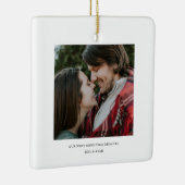 Ornement En Céramique Premier Noël engagé photo Fiançailles minime (Droite)