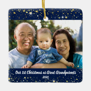 Ornement En Céramique Premier Noël Grands Grands-parents 2 Étoiles photo